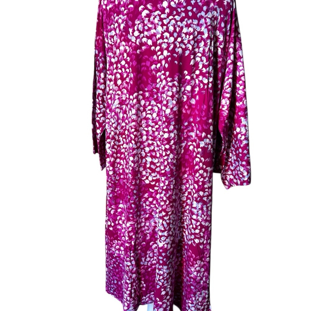 Midnight by Carole Hochman Fuchsia and White Robe Set - Picture 5 of 7